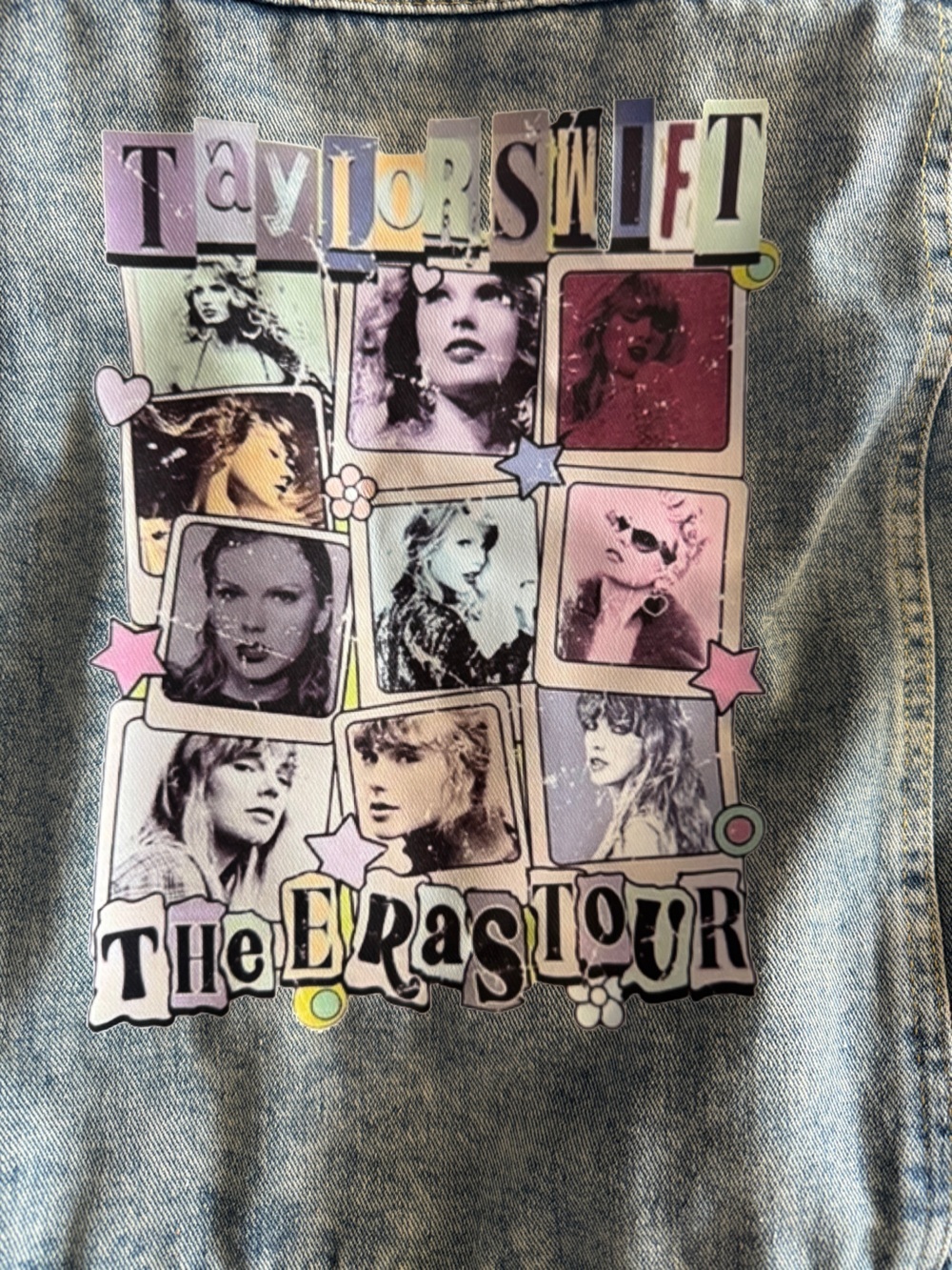 Custom-Made Taylor Swift "The Eras Tour" Pearl-Embellished Light Wash Jacket - Picture 5 of 5